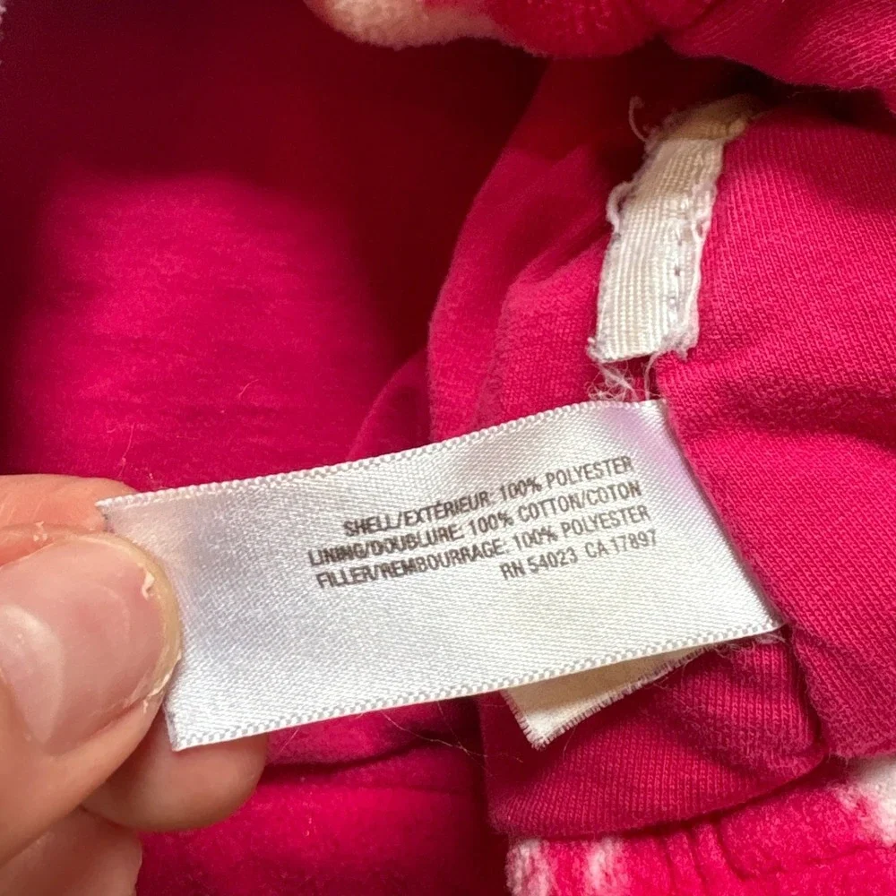 Old Navy Fleece Hooded‎ Coat Baby Girls Pink Plaid Excellent SIZE 18-24 Months